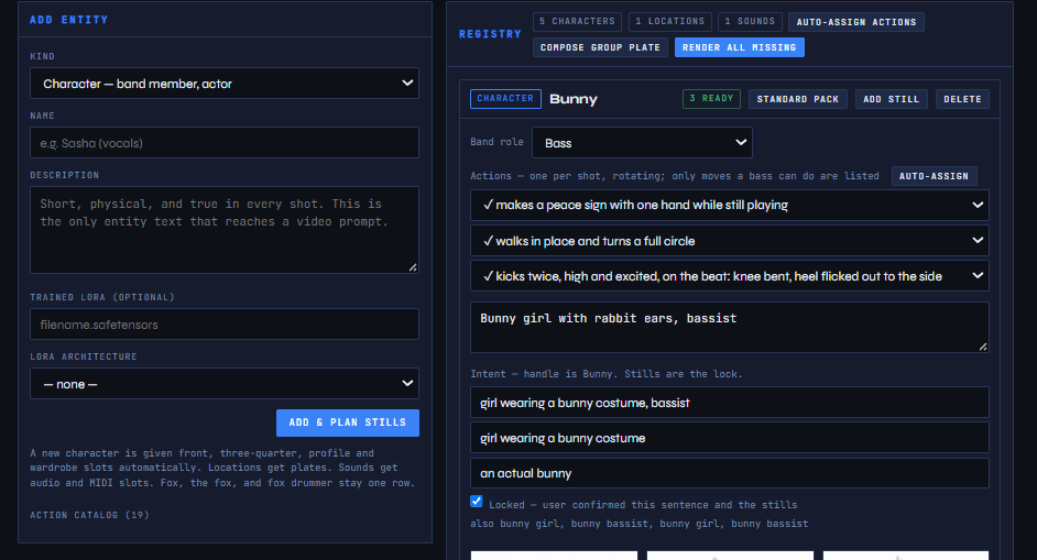 Cast, Locations and Sounds
