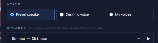 Preset speaker with its sample button