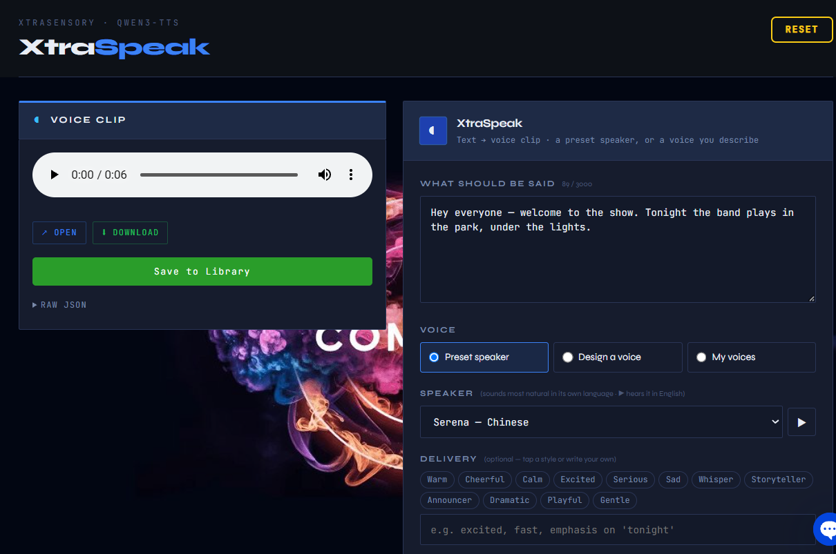 The XtraSpeak room